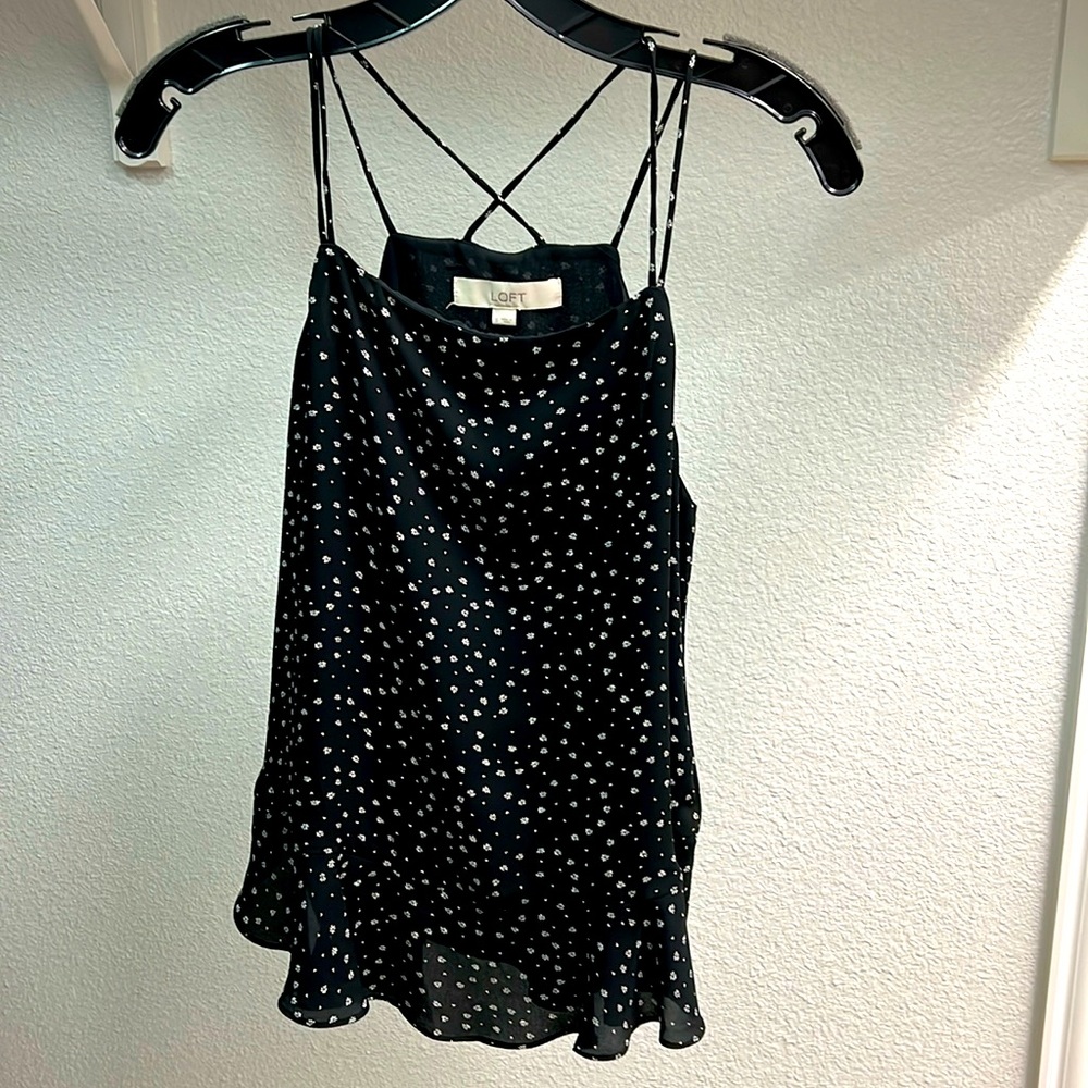 The LOFT black and white classic tank blouse. Barely worn.